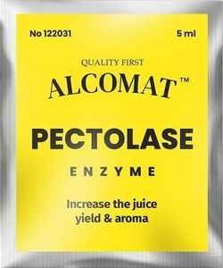 Alcomat PECTOLASE Enzyme |bessere Klärung von Alkohol | erhöht die Extraktion und Aromatizität des Saftes Weins| Alkohol Gärhefe, Hefe Brennhefe| 5ml| 1 Stück