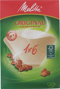 Melitta Filtertüten naturbraun Gr.1x6 40ST