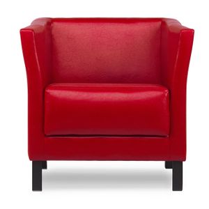 KONSIMO Klassische Sessel zeitloses Design mit weiche Sitzfläche und hohe Rückenlehne "ESPECTO", Rot, Öko-Leder, Modern, 74x71cm