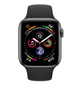Apple Watch Series 4, GPS, Sportband, Farbe: Schwarz/Grau