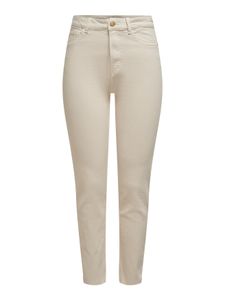ONLY Dámské džíny rovného střihu s vysokým pasem Béžové jednobarevné kalhoty ONLEMILY - 31W / 30L