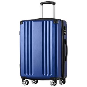 Cestovní kufr na kolečkách Flieks Trolley Hard Case s univerzálními kolečky, kufr na ruční zavazadla s TSA zámkem, L, 45,5x28x66,5 cm, modrý