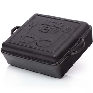 BBQ-Nerd Dutch Oven 10,8 L - rechteckiger Feuertopf mit Deckel / Bratpfanne - Feuerfeste Gusseisenpfanne zum Schmoren, Braten und Backen - ideal für Camping & BBQ