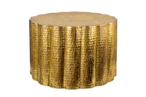 Handgefertigter Couchtisch LIQUID LINE 60cm gold Blattgoldoptik Shabby Chic Wohnzimmertisch Beistelltisch