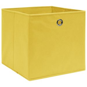 vidaXL Úložné boxy 4 ks Žlté 32x32x32 cm Látkové