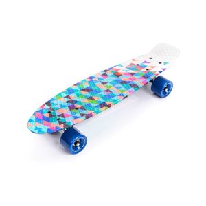 Deskorolka kompletna 22" Mini Cruiser Board Retro Kompletna deska dla początkujących dzieci nastolatków dorosłych, 56x15cm Meteor Multicolour GEOMETRIC