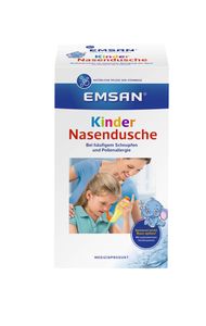 Emsan Kinder Nasendusche + Nasenspülsalz multimineral, 10 Beutel: Nasenspül-Set bei Schnupfen & Allergie