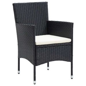 vidaXL Garten-Essstühle 4 Stk. Poly Rattan Schwarz