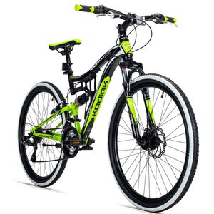 Bergsteiger Kodiak 26 Zoll Mountainbike, geeignet ab 160 cm, Scheibenbremse, Shimano 21 Gang-Schaltung, Vollfederung, Jungen-Fahrrad & Herren-Fahrrad