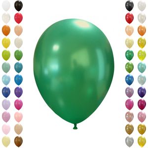 Luftballons ca. 27 cm Naturlatex Ballons, 100 Stück, Metallic Grün