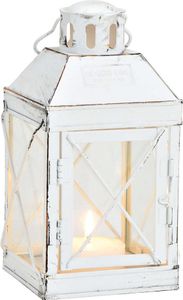 SVJ Laterne Vintage - 12x12x22 cm - Glas - Weiß