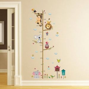 Abnehmbare Messlatte Körpergröße Messen Wandsticker für Kinderzimmer in Geschenkkarton verpackt (Tiere)