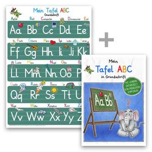 Mein Tafel-ABC Grundschrift Lernposter DIN A4 + Schreiblernheft DIN A5, 2 Teile