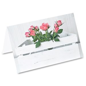 PRICARO Tischkarten "Blumenkiste Rosen", 50 Stück