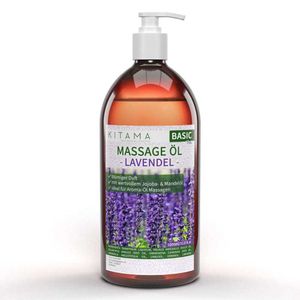 Kitama Aroma Massageöl Lavendel 1-Liter 1L | Pflegendes Körperöl für Massagen I Aroma-Öl für Massage, Thai-Massage & Spa