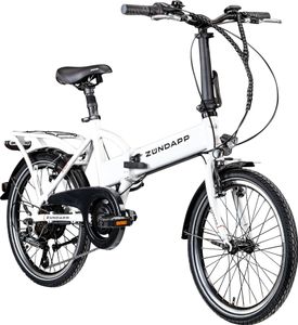 Zündapp Z101 20 Zoll Elektro Klapprad für Erwachsene 150 - 180 cm 6 Gang E Klappfahrrad E Bike Faltrad Pedelec StVZO