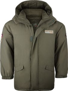 Lucky Star XXL Winterjacke oliv abknöpfbare Kapuze, Größe:2XL