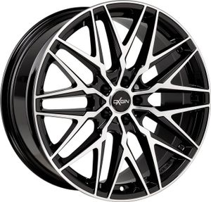 Oxigin Felge 25 Oxcross 7.5 Zollx18 Zoll ET51 5x112 black full polish OX257518H751BFP kompatibel mit VW Golf Plus Golf V Golf V Variant/Jetta Golf VI Golf VII