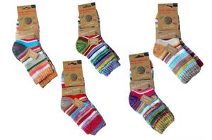 3er Pack Kinder Wollsocken | bunt geringelt | Nature Socks | 3 Paar Wintersocken für Kinder [Größe 27-30]