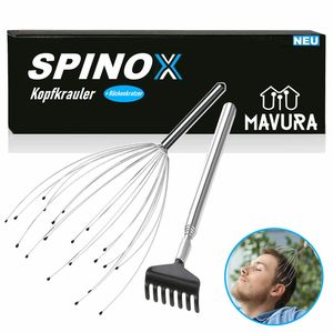 SPINOX Kopfmassagegerät Kopfkrauler Spinne + Gratis Rückenkratzer [DAS ORIGINAL]