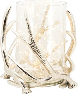 Windlicht mit Hirschgeweihen aus Aluminium