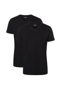 Camano T-Shirts 2er-Set mit modischem V-Ausschnitt black XL