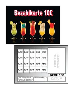 1600 Abstreichkarten Verzehrkarten Wertmarken Guthabenkarten 10 Euro Bezahlkarten 1600VC10