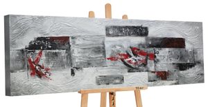 YS-Art modernes Gemälde „Abstraktion IV“ in schlichten Acryl Farben gehalten PS 023 (150x50 cm)