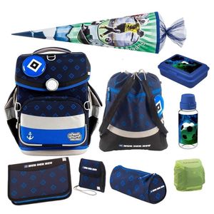 School Mood Fußball Schulranzen für Jungen 1. Klasse Hamburger SV Schultasche im Set 10-teilig mit großer Schultüte 85 cm