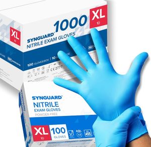 1000 Nitril-Handschuhe, puderfrei, latexfrei, hypoallergen, Lebensmittelhandschuhe, medizinische Einweghandschuhe (Größe XL)