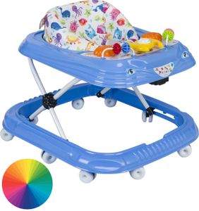 Lauflernhilfe für Kinder ab 6 Monate mit Spielzeug 10 Universalrädern Höhenverstellbar Gehfrei Baby Walker Lauflernwagen Hellblau