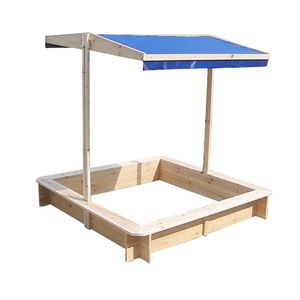 Melko Sandkasten Sandbox Sandkiste Spielhaus mit verstellbaren Dach Holzsandkasten