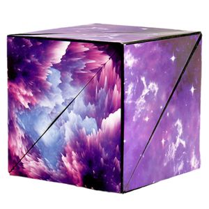 3D Magic Cube Zauberwürfel Puzzle Magischer Würfel Magnetischer Unendlicher Würfel Komprimierendes Lernspielzeug Zauberspiele Violett
