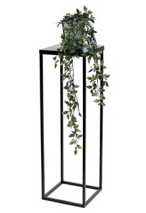DanDiBo Blumenhocker Metall Schwarz 70 cm Eckig Blumenständer Beistelltisch FRA-005 Blumensäule Modern Pflanzenständer Pflanzenhocker