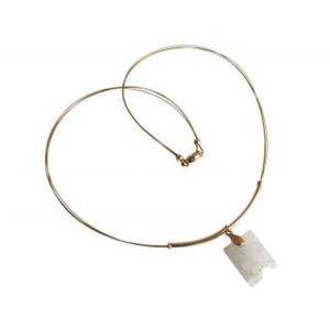 Gemshine - Damen - Halskette - Anhänger - Vergoldet - Mondstein - Weiß - 45 cm