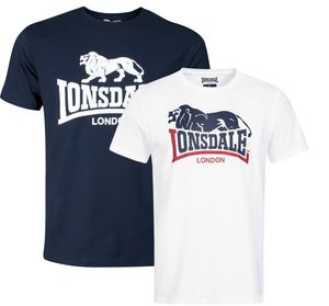 Lonsdale Loscoe T-Shirt 2er Weiss Navy Größe M