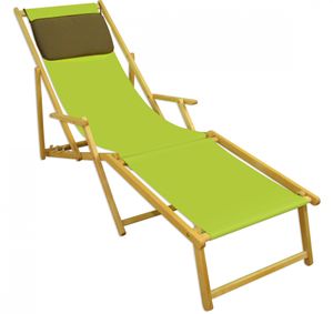 Liegestuhl pistazie Fußablage Kissen Deckchair klappbar Sonnenliege Holz Gartenliege 10-306NFKD