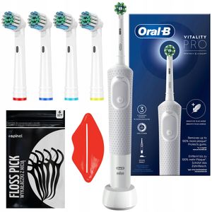 Oral-B Vitality PRO Protect X Clean White elektrische Zahnbürste + 4 Ersatzaufsätze
