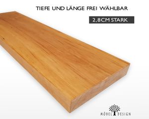Erle Massivholz Regal 19cm tief / 2,8cm stark - Wandboard, Wandregal, Schweberegal