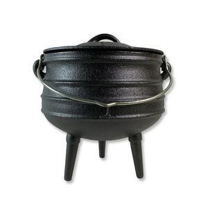Potjie Pot, Südafrikanischer Dutch Oven Kochtopf aus Gusseisen mit Füßen (ca. 3 Liter)
