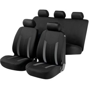 Autopotahy sedadel na celé vozidlo s bočními airbagy v sedadlech - Aroso sada 9 dílů - šedé / černé