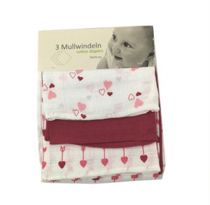 Dimo Baby Mull Spucktücher Mullwindeln 70x70 cm 3er Pack (Pink)