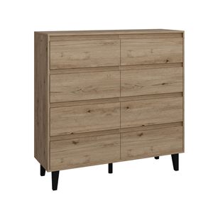 Vicco Sideboard Bahia, 120 x 117 cm mit  8 Schubladen, Eiche