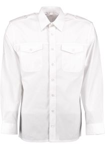 Condor Herren Langarm Pilotenhemd ohne abnehmbare Schulterklappen Kleyad, Größe:43/44, Farbe:weiß