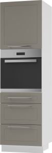 Backofenschrank Kvantum Q-D14/RU/3M Teilauszug 60cm Korpus- & Frontfarbe wählbar,beige matt,weiß