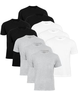Cotton Prime® 10er Pack T-Shirt O-Neck - Tee XL Mix (4x Schwarz, 3x Weiss, 3x Grau)