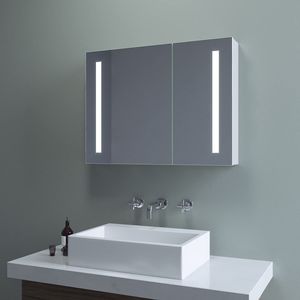 Badspiegel Badezimmerspiegel mit Ablage Spiegelschrank Bad mit Beleuchtung 80x60cm Badspiegelschrank mit Steckdose Anti-Beschlag