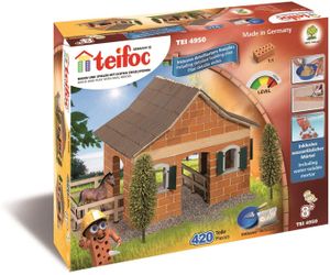 Stavebnice Eitech Teifoc Brick Construction Kit Velká stáj pro koně TEI4950 Stavebnice