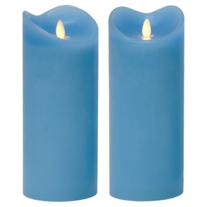 LED svíčka Svíčka z pravého vosku s časovačem Ø9,5cm Svíčka z pravého vosku 23cm modrá