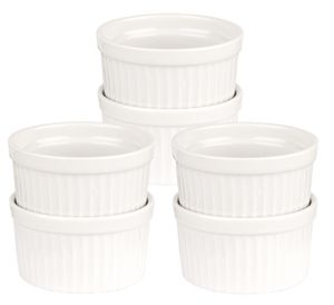 12x Ragout Fin-Schalen - Weiß - Feuerfest - Aus Keramik - Für Creme Brulee, Würzfleisch, Dessert, Schokoküchlein - Förmchen, Schälchen : 11,5 cm